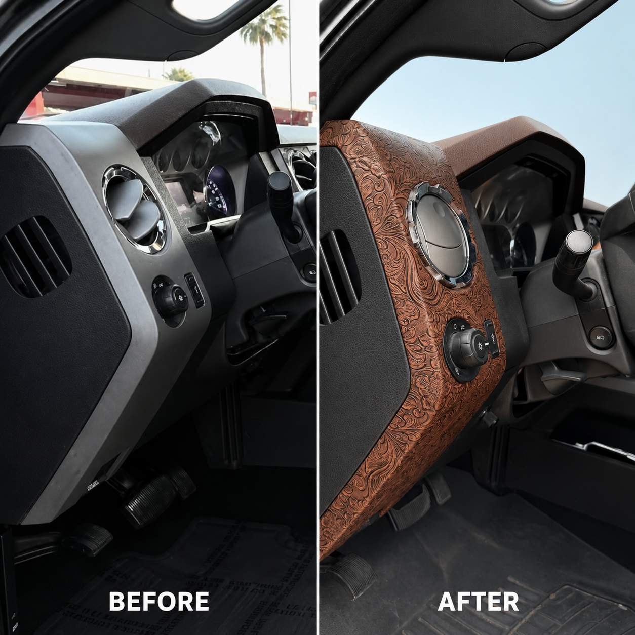 2011–2012 Ford Super Duty King Ranch Leather-Style Dash Trim Upgrade